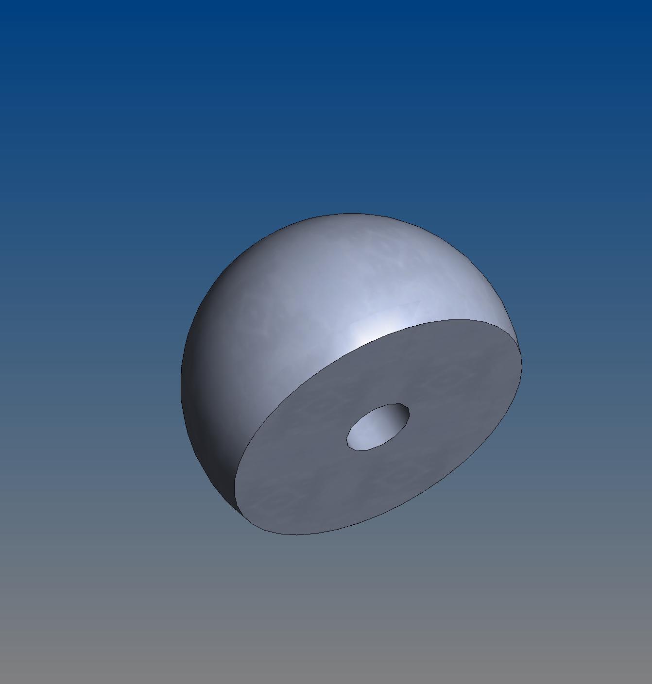 TRUNCATED BALL WITH BLIND HOLE, STAINLESS STEEL, 0.5000", ( 1/2" ), 12.70 MM